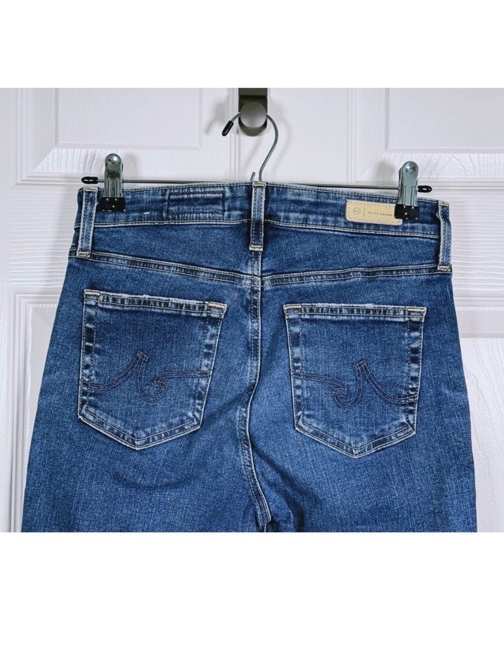 Ag Adriano Goldschmied High-Rise Straight Jeans in Medium Blue - Picture 3 of 3